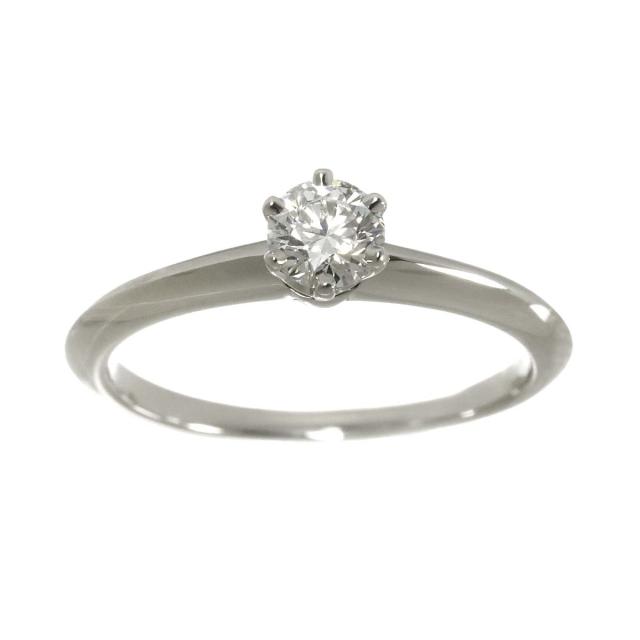 ティファニー TIFFANY&CO. ソリティア ダイヤ 0.33ct D/VS2 10.5号 リング Pt 指輪【鑑定書付き】レディース 90314647 【中古】BJ_1