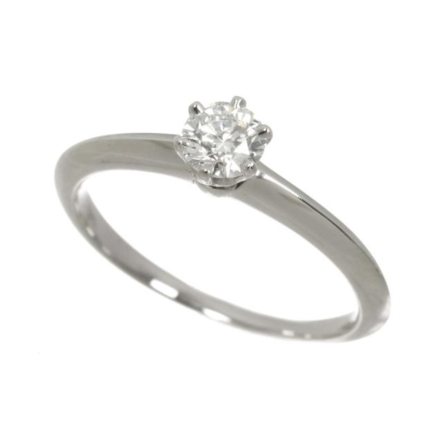 ティファニー TIFFANY&CO. ソリティア ダイヤ 0.33ct D/VS2 10.5号 リング Pt 指輪【鑑定書付き】レディース 90314647 【中古】BJ_4