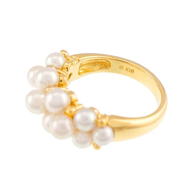ミキモト MIKIMOTO 11号 リング ベビーパール 4.1-3.6mm K18 YG イエローゴールド 750 真珠 指輪 レディース 90314657 【中古】BJ_2