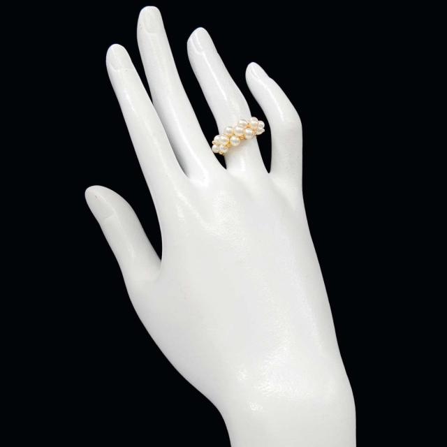 ミキモト MIKIMOTO 11号 リング ベビーパール 4.1-3.6mm K18 YG イエローゴールド 750 真珠 指輪 レディース 90314657 【中古】BJ_5