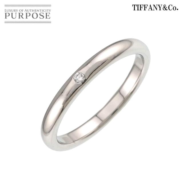 ティファニー TIFFANY&Co. スタッキング バンド 16.5号 リング ダイヤ 1P Pt プラチナ 指輪 レディース 90314670 【中古】BJ