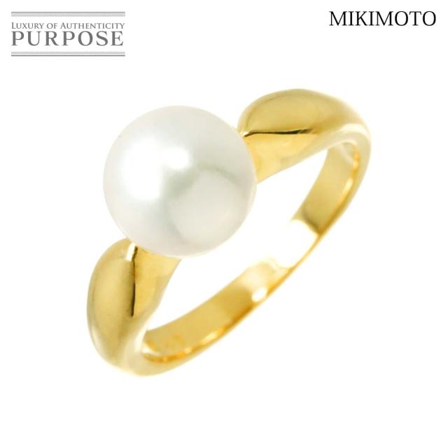 ミキモト MIKIMOTO 10号 リング アコヤ真珠 8.2mm K18 YG イエロー