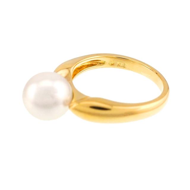 ミキモト MIKIMOTO 10号 リング アコヤ真珠 8.2mm K18 YG イエロー