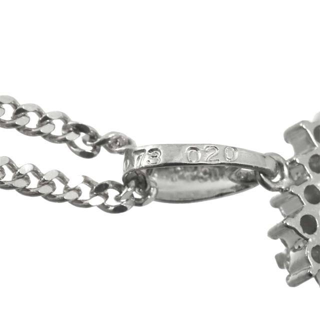 エメラルド 0.73ct ダイヤ 0.20ct Pt プラチナ ネックレス 40cm 