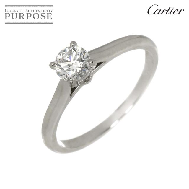 カルティエ Cartier ソリテール ダイヤ 0.31ct E/VVS1/3EX #48 リング Pt 指輪 【証明書・鑑定書付き】レディース 90315560 【中古】BJ