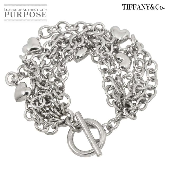 ティファニー TIFFANY&CO. ハート チェーン ブレスレット 16.5cm SV シルバー 925 5連 レディース 90315581 【中古】BJ