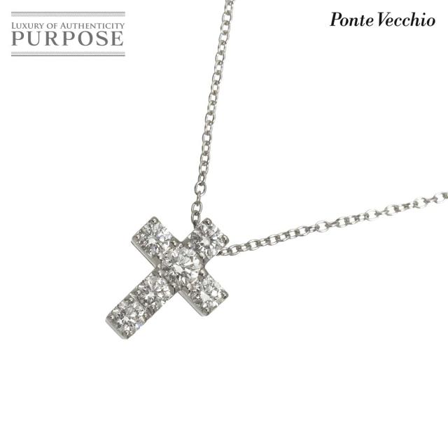 ポンテヴェキオ Ponte Vecchio ダイヤ 0.61ct ネックレス 40cm K18 WG ホワイトゴールド 750 クロス レディース 90315702 【中古】BJ