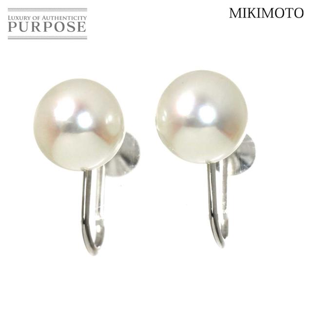 ミキモト MIKIMOTO アコヤ真珠 8.0mm イヤリング K18 WG ホワイトゴールド 750 レディース 90315709 【中古】BJ