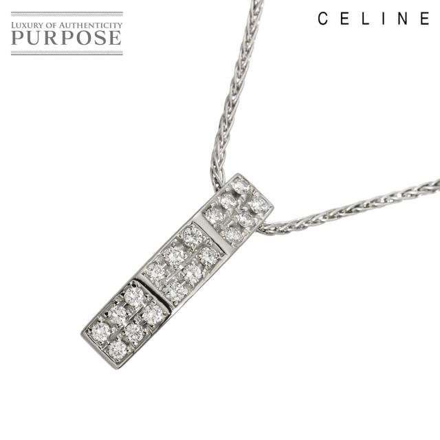 セリーヌ CELINE ダイヤ 0.35ct ルビー 0.02ct ネックレス 42cm Pt プラチナ レディース 90315800 【中古】BJ