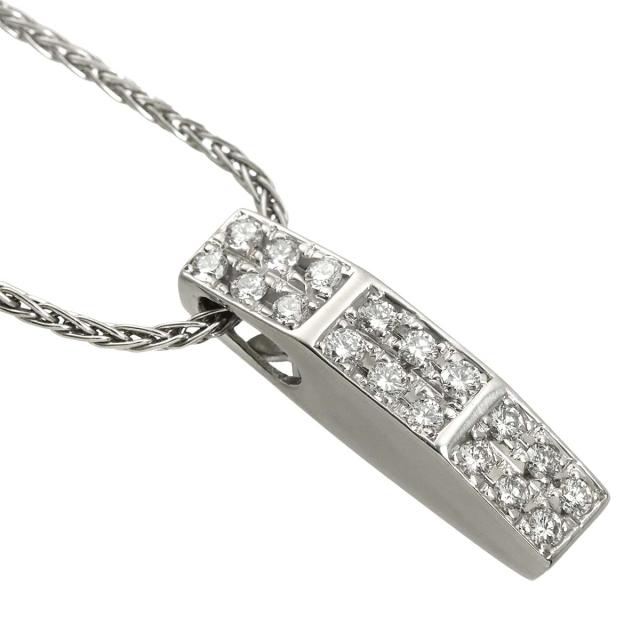 セリーヌ CELINE ダイヤ 0.35ct ルビー 0.02ct ネックレス 42cm Pt プラチナ レディース 90315800 【中古】BJ_2
