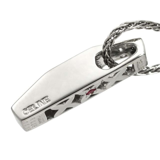 セリーヌ CELINE ダイヤ 0.35ct ルビー 0.02ct ネックレス 42cm Pt プラチナ レディース 90315800 【中古】BJ_4