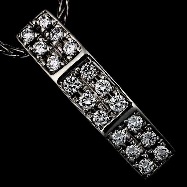 セリーヌ CELINE ダイヤ 0.35ct ルビー 0.02ct ネックレス 42cm Pt プラチナ レディース 90315800 【中古】BJ_6