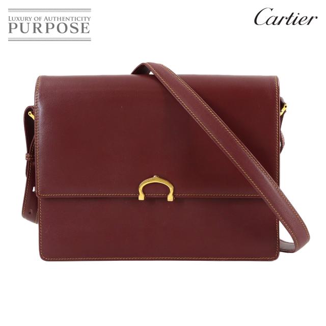 カルティエ バッグ マストライン ショルダー バッグ レザー ボルドー ゴールド 金具 レディース 90316138 【中古】ブランド