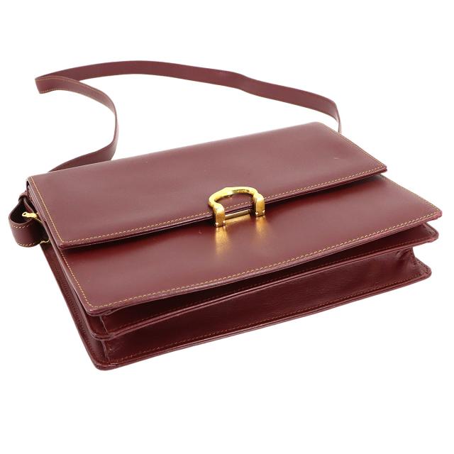 カルティエ バッグ マストライン ショルダー バッグ レザー ボルドー ゴールド 金具 レディース 90316138 【中古】ブランド_3