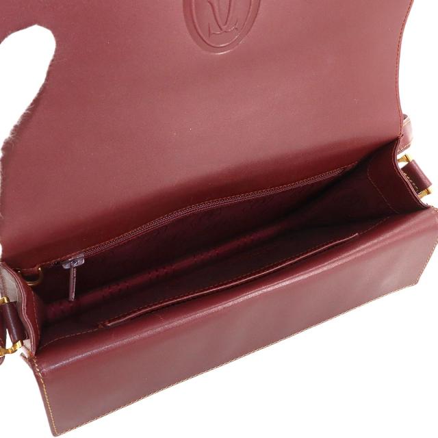 カルティエ バッグ マストライン ショルダー バッグ レザー ボルドー ゴールド 金具 レディース 90316138 【中古】ブランド_6