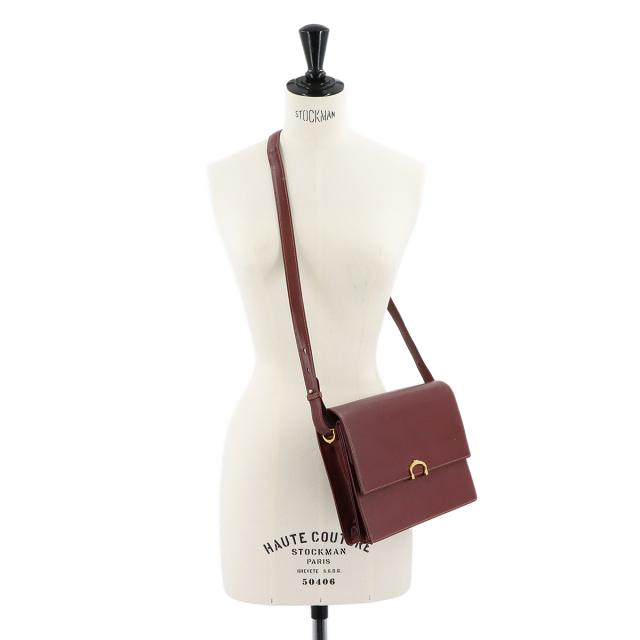 カルティエ バッグ マストライン ショルダー バッグ レザー ボルドー ゴールド 金具 レディース 90316138 【中古】ブランド_9