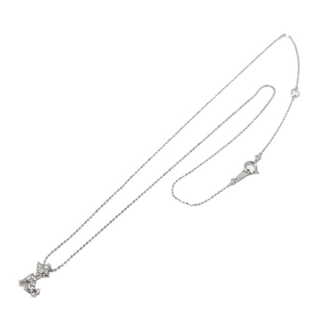 ダイヤ 0.18ct ネックレス 40cm K18 WG ホワイトゴールド 750 レディース 90316275 【中古】NJ_1
