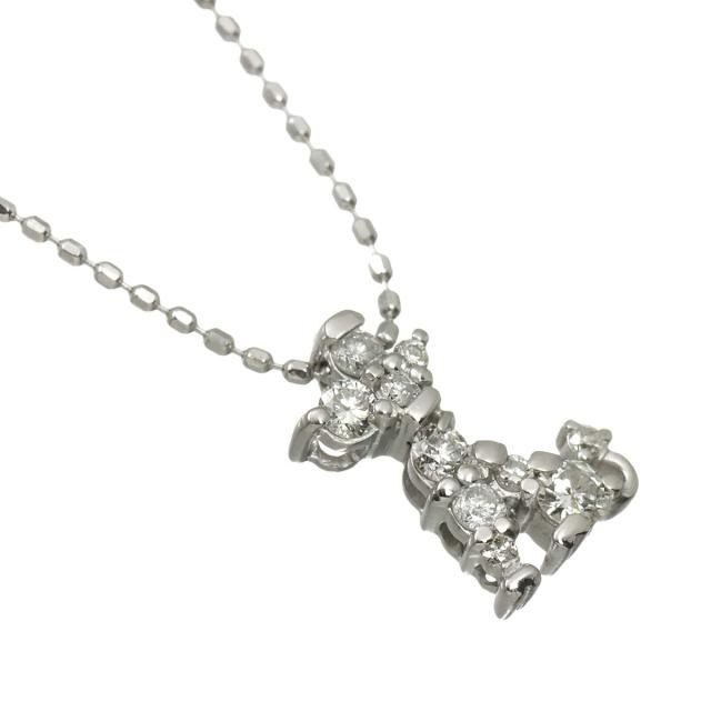 ダイヤ 0.18ct ネックレス 40cm K18 WG ホワイトゴールド 750 レディース 90316275 【中古】NJ_2