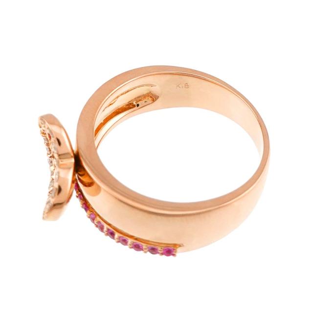 ポンテヴェキオ Ponte Vecchio 12号 リング サファイヤ 0.36ct ダイヤ 0.15ct K18 PG 750 指輪 ハート レディース 90316332 【中古】BJ_2