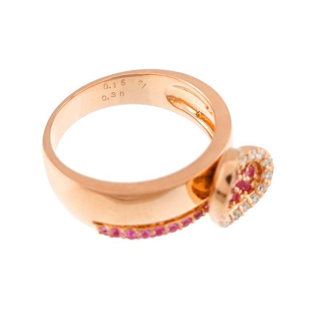 ポンテヴェキオ Ponte Vecchio 12号 リング サファイヤ 0.36ct ダイヤ 0.15ct K18 PG 750 指輪 ハート レディース 90316332 【中古】BJ_3