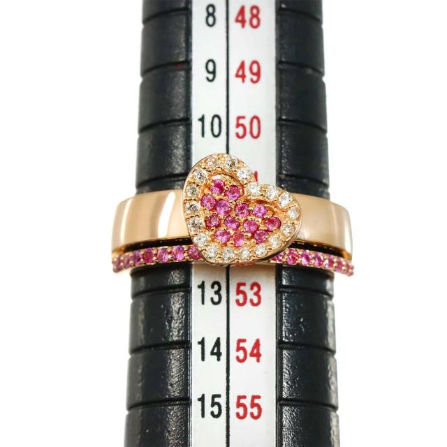 ポンテヴェキオ Ponte Vecchio 12号 リング サファイヤ 0.36ct ダイヤ 0.15ct K18 PG 750 指輪 ハート レディース 90316332 【中古】BJ_6