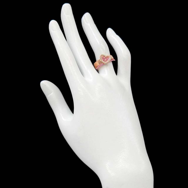 ポンテヴェキオ Ponte Vecchio 12号 リング サファイヤ 0.36ct ダイヤ 0.15ct K18 PG 750 指輪 ハート レディース 90316332 【中古】BJ_7