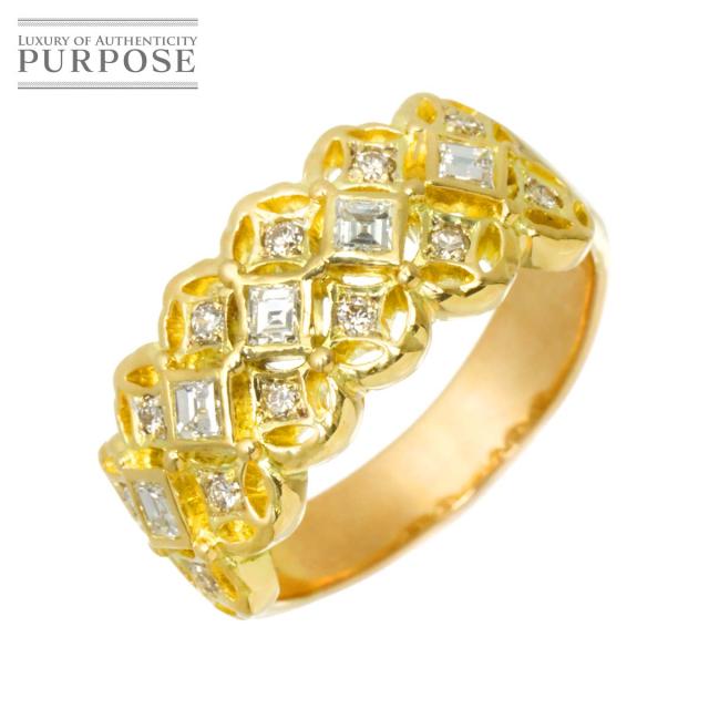 リング 17.5号 ダイヤ 0.70ct K18 YG イエローゴールド 750 指輪 【鑑別カード付き】 レディース 90316425 【中古】NJ