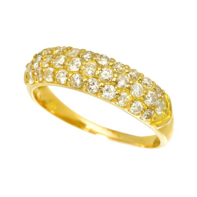 リング 16.5号 ダイヤ 1.03ct K18 YG イエローゴールド 750 指輪 【鑑別カード付き】 レディース 90316435 【中古】NJ_2