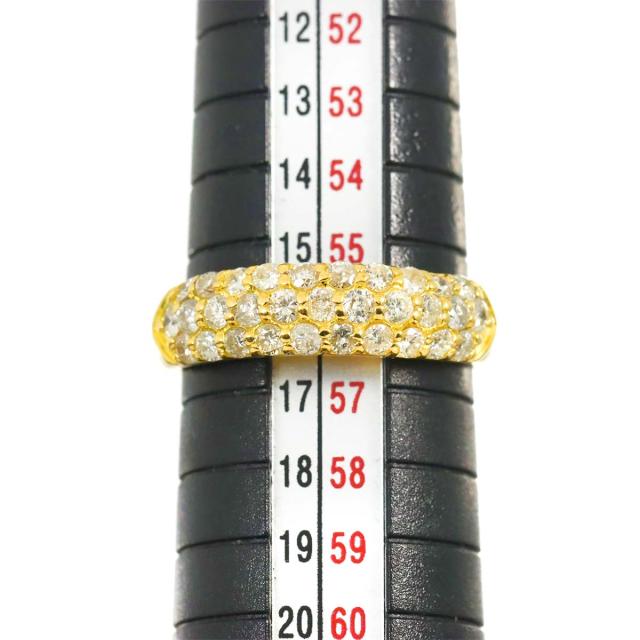 リング 16.5号 ダイヤ 1.03ct K18 YG イエローゴールド 750 指輪 【鑑別カード付き】 レディース 90316435 【中古】NJ_6