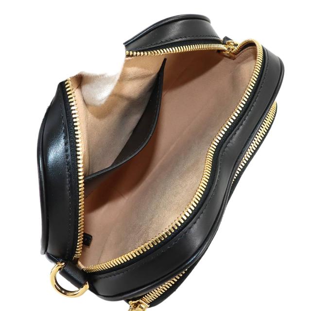 未使用 展示品 グッチ バッグ インターロッキングG ハート ショルダー バッグ レザー ブラック レディース 90316653 【中古】ブランド_6