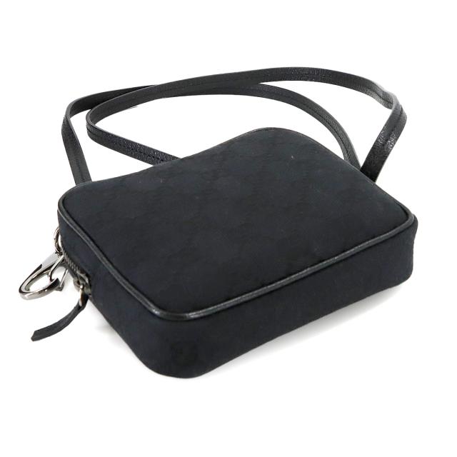 グッチ バッグ GGキャンバス ミニ ショルダー バッグ レザー ブラック 120975 シルバー 金具 レディース 90316714 【中古】ブランド_4