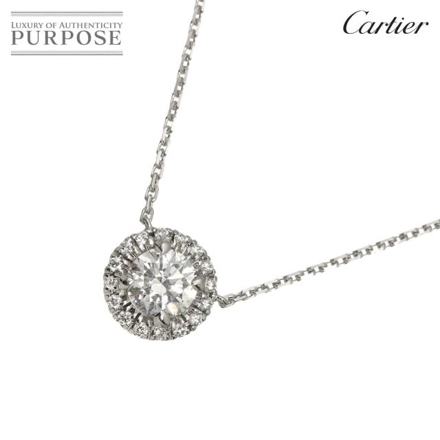 カルティエ Cartier デスティネ ダイヤ 0.50ct G/VS1/3EX ネックレス 42cm K18 WG 750【証明書付き】 レディース 90316788 【中古】BJ