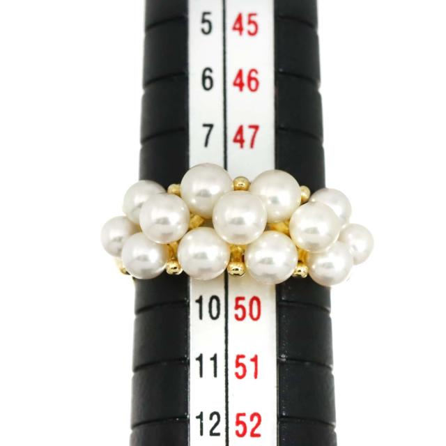 ミキモト MIKIMOTO 9号 リング ベビーパール 4.2-3.3mm K18 YG 