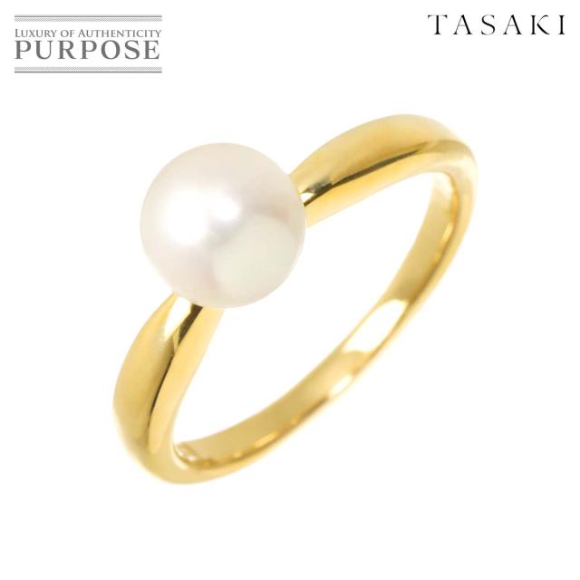 タサキ TASAKI 11号 リング アコヤ真珠 6.8mm K18 YG 750 パール 指輪 レディース 90317115 【中古】BJ
