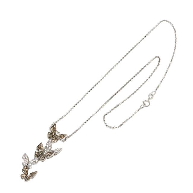 ダイヤ 0.92ct ネックレス 40cm K18 WG ホワイトゴールド 750 レディース 90317131 【中古】NJ_1