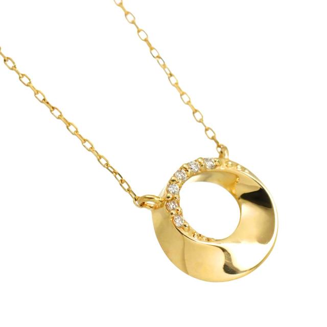 ポンテヴェキオ Ponte Vecchio ダイヤ 0.02ct ネックレス 45cm K10 YG 416【証明書付き】 レディース 90317299 【中古】BJ_2