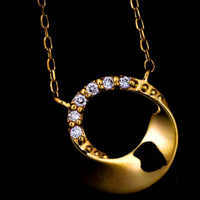 ポンテヴェキオ Ponte Vecchio ダイヤ 0.02ct ネックレス 45cm K10 YG 416【証明書付き】 レディース 90317299 【中古】BJ_5