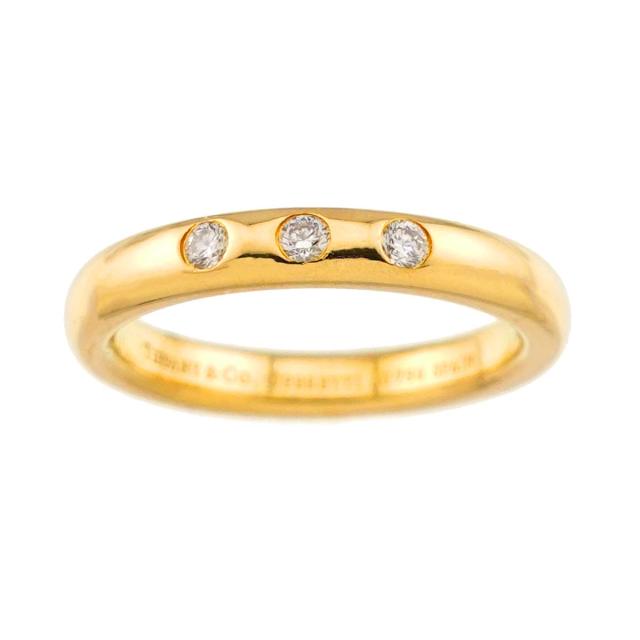 ティファニー TIFFANY&CO. スタッキング バンド 5号 リング ダイヤ 3P K18 YG イエローゴールド 750 レディース 90317374 【中古】BJ_1
