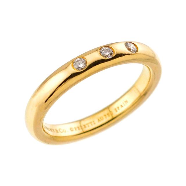 ティファニー TIFFANY&CO. スタッキング バンド 5号 リング ダイヤ 3P K18 YG イエローゴールド 750 レディース 90317374 【中古】BJ_3