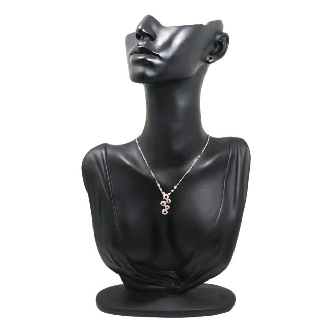 ルビー 0.38ct ダイヤ 0.49ct ネックレス 42cm K18 WG ホワイトゴールド 750 【鑑別書付き】 レディース 90317567 【中古】NJ_6