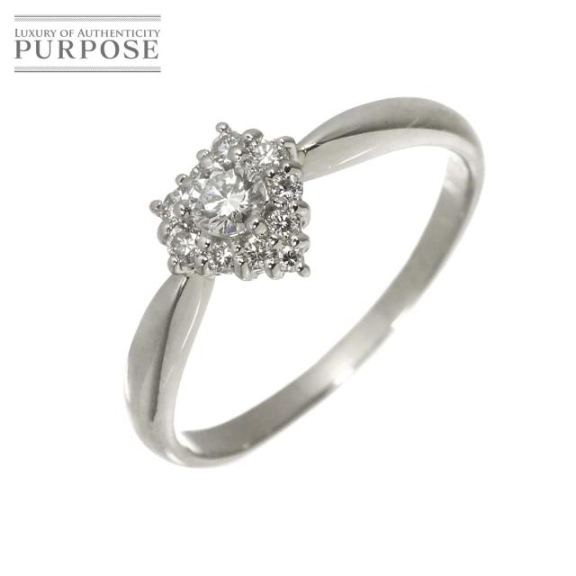 リング 15.5号 ダイヤ 0.148ct/0.15ct Pt プラチナ 指輪 レディース 90318112 【中古】NJ