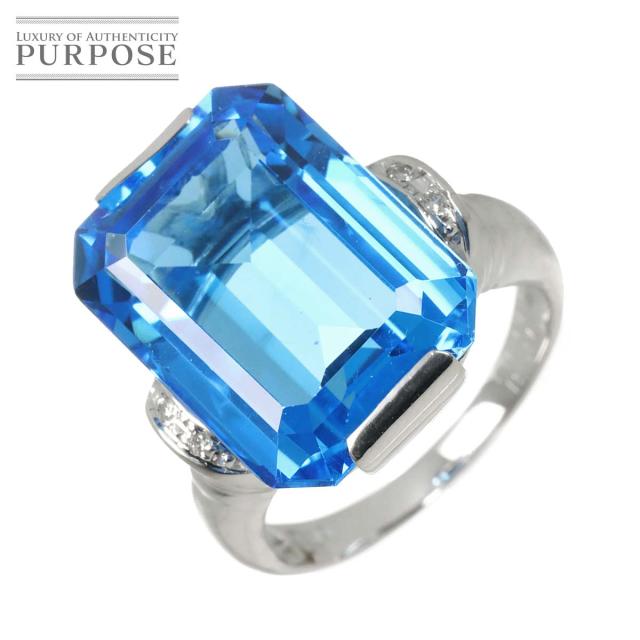 リング 12号 ブルートパーズ 1.831ct ダイヤ 0.03ct K18 WG ホワイトゴールド 750 指輪 レディース 90318380 【中古】NJ