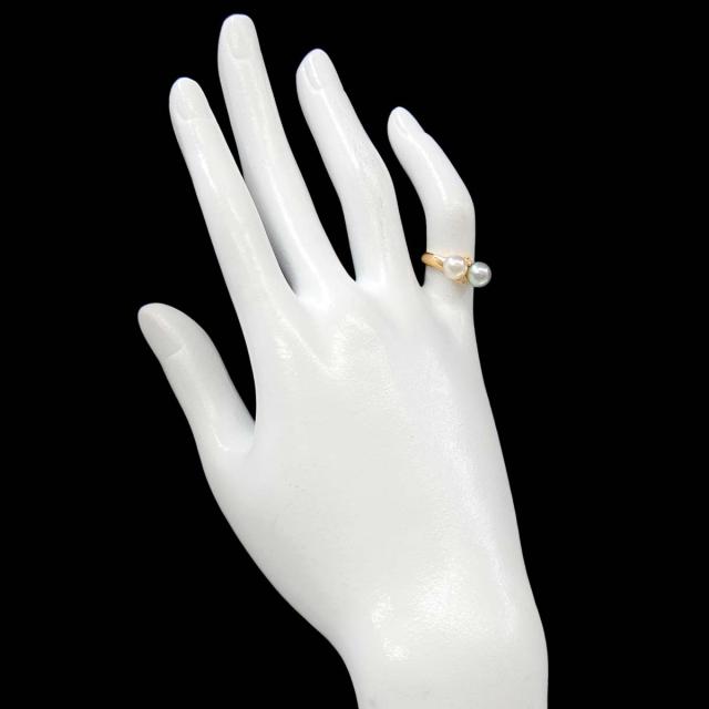 セリーヌ CELINE 7号 リング アコヤ真珠 6.0mm ダイヤ 0.04ct K18 YG イエローゴールド 750 指輪 レディース 90318424 【中古】BJ_6