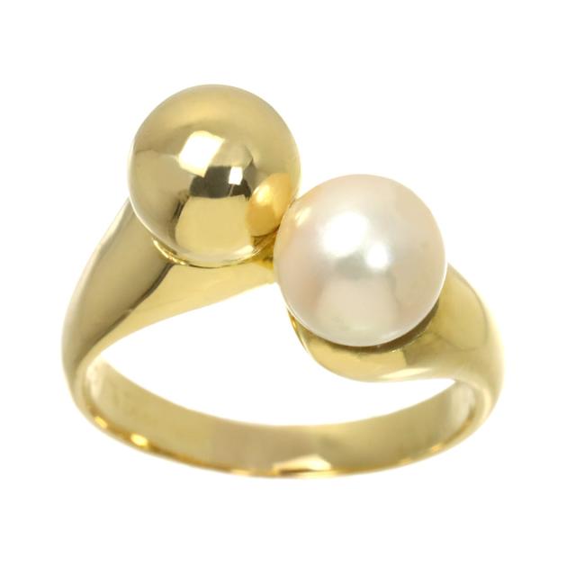 クリスチャン ディオール Christian Dior リング 10号 アコヤ真珠 7.0mm K18 YG パール 指輪 レディース 90318475 【中古】BJ_1