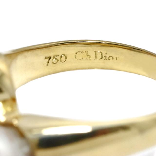 クリスチャン ディオール Christian Dior リング 10号 アコヤ真珠 7.0mm K18 YG パール 指輪 レディース 90318475 【中古】BJ_3