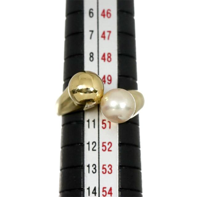 クリスチャン ディオール Christian Dior リング 10号 アコヤ真珠 7.0mm K18 YG パール 指輪 レディース 90318475 【中古】BJ_5