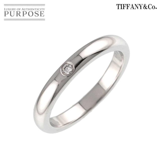 ティファニー TIFFANY&Co. スタッキング バンド 9号 リング ダイヤ 1P Pt プラチナ 指輪 レディース 90318484 【中古】BJ