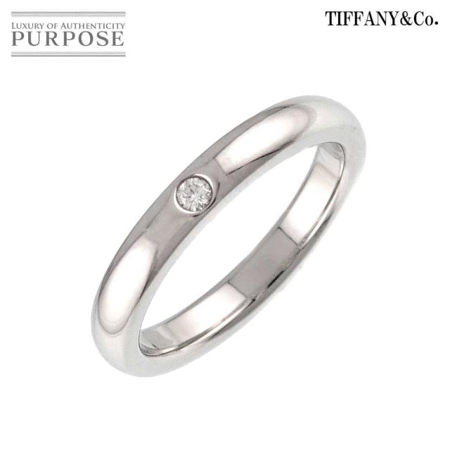 ティファニー TIFFANY&Co. スタッキング バンド 5号 リング ダイヤ 1P Pt プラチナ 指輪 レディース 90318505 【中古】BJ