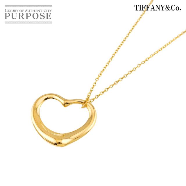 ティファニー TIFFANY&Co. オープンハート 幅22mm ネックレス 40cm K18 YG イエローゴールド 750 レディース 90318568 【中古】BJ