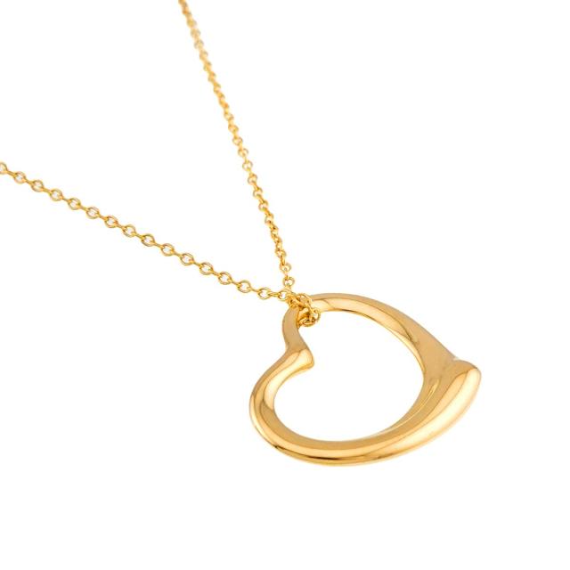 ティファニー TIFFANY&amp;Co. オープンハート 幅22mm ネックレス 40cm K18 YG イエローゴールド 750 レディース 90318568 【中古】BJ_2